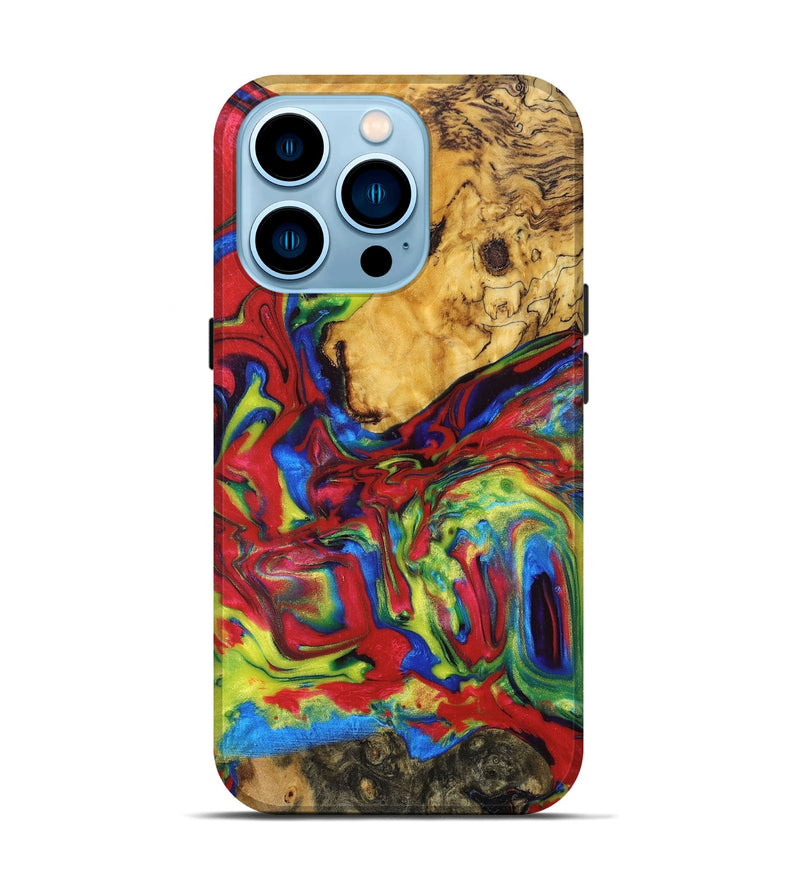 iPhone 14 Pro Wood+Resin Live Edge Phone Case - Alejandro (Red, 668270)