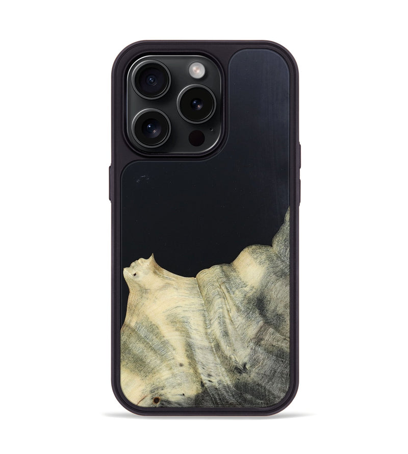 iPhone 15 Pro Wood+Resin Phone Case - Ayanna (Pure Black, 668387)