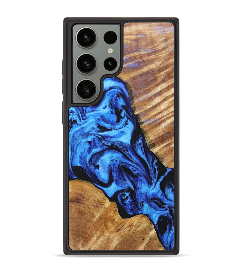 Galaxy S23 Ultra Wood+Resin Phone Case - Eliza (Blue, 668483)