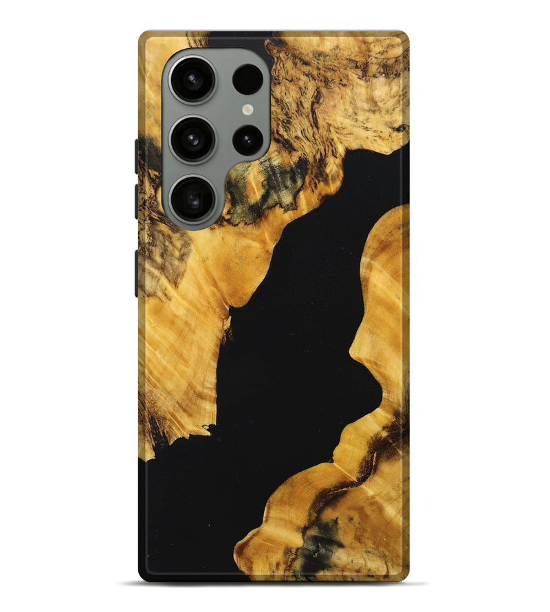Galaxy S23 Ultra Wood+Resin Live Edge Phone Case - Damon (Pure Black, 668516)