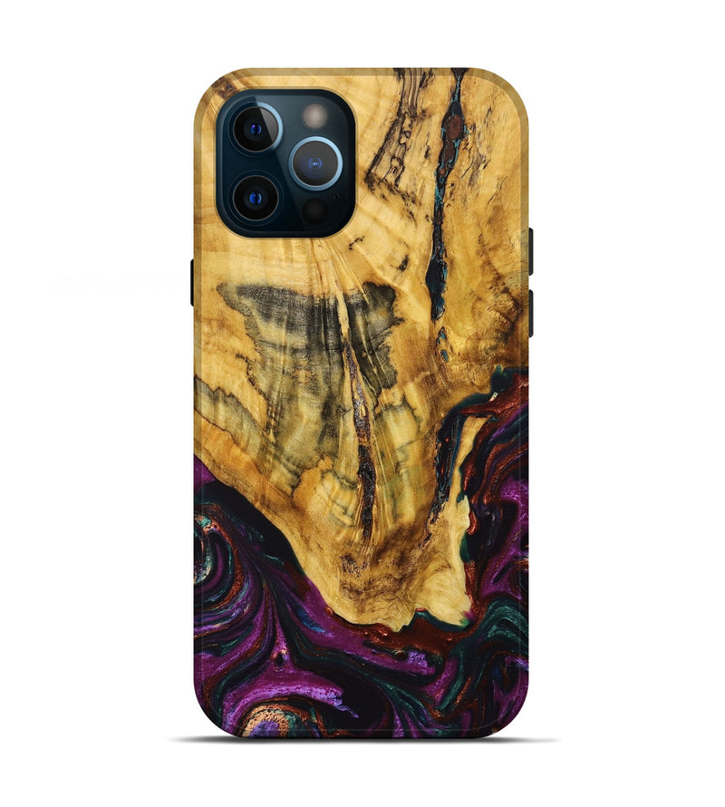iPhone 12 Pro Wood+Resin Live Edge Phone Case - Nicolas (Purple, 668518)