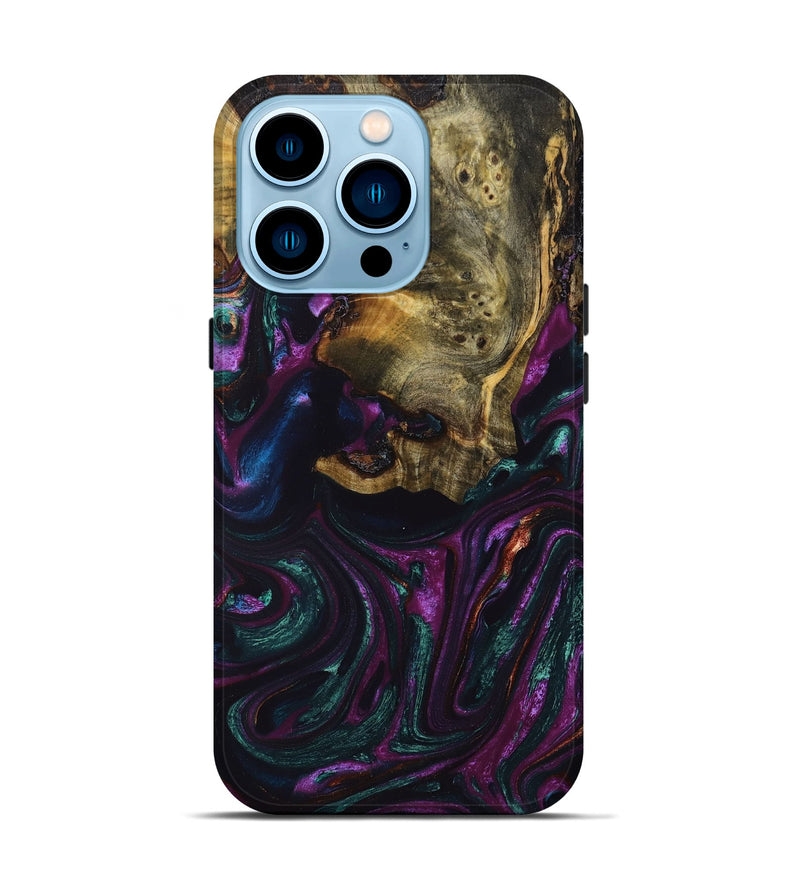 iPhone 14 Pro Wood+Resin Live Edge Phone Case - Athena (Purple, 668520)
