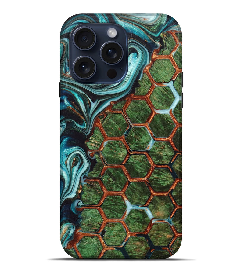 iPhone 15 Pro Max Wood+Resin Live Edge Phone Case - Tate (Pattern, 668548)