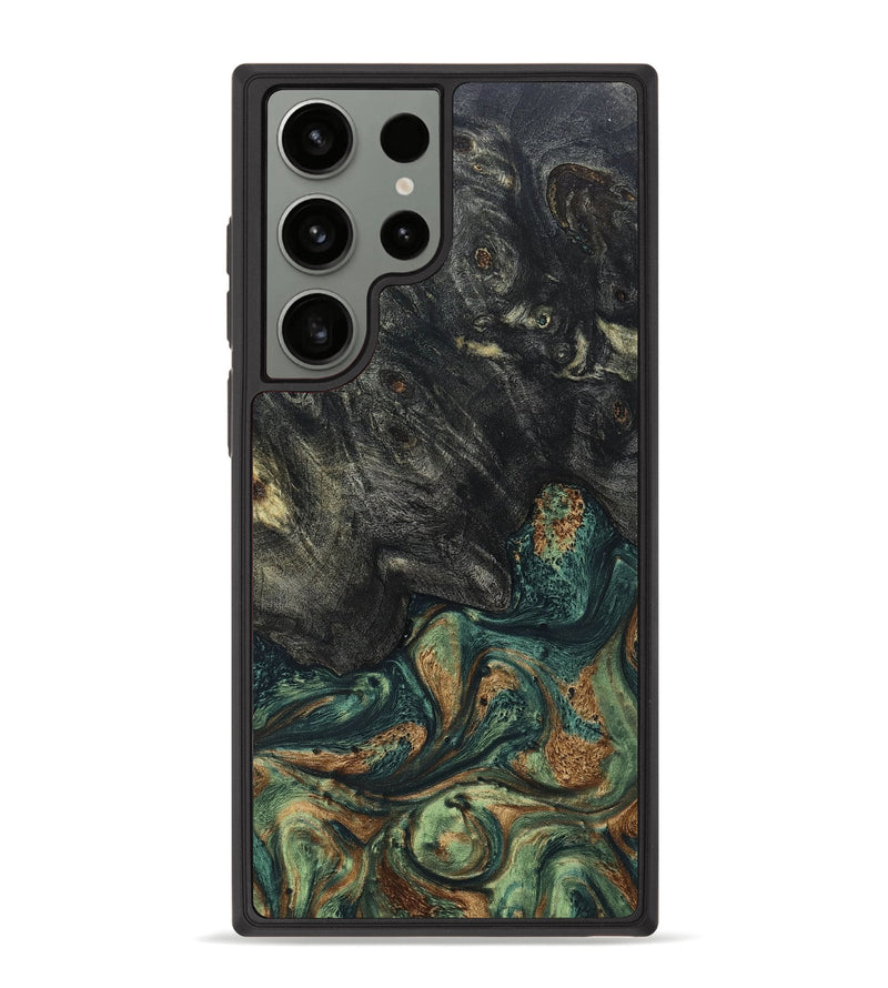 Galaxy S23 Ultra Wood+Resin Phone Case - Chloe (Green, 668574)