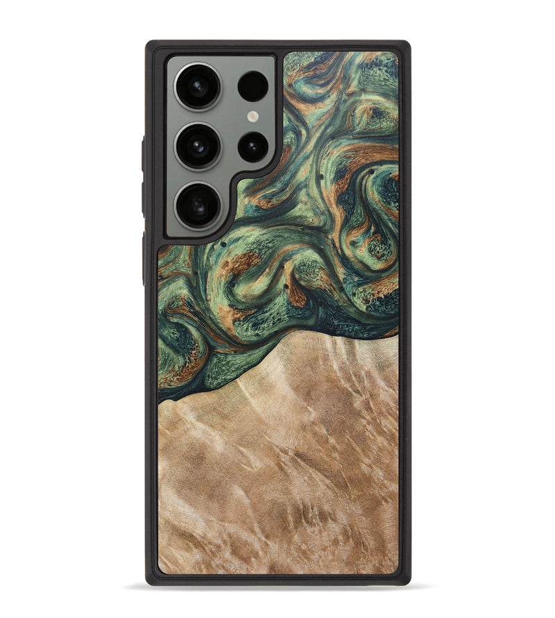 Galaxy S23 Ultra Wood+Resin Phone Case - Dionne (Green, 668600)