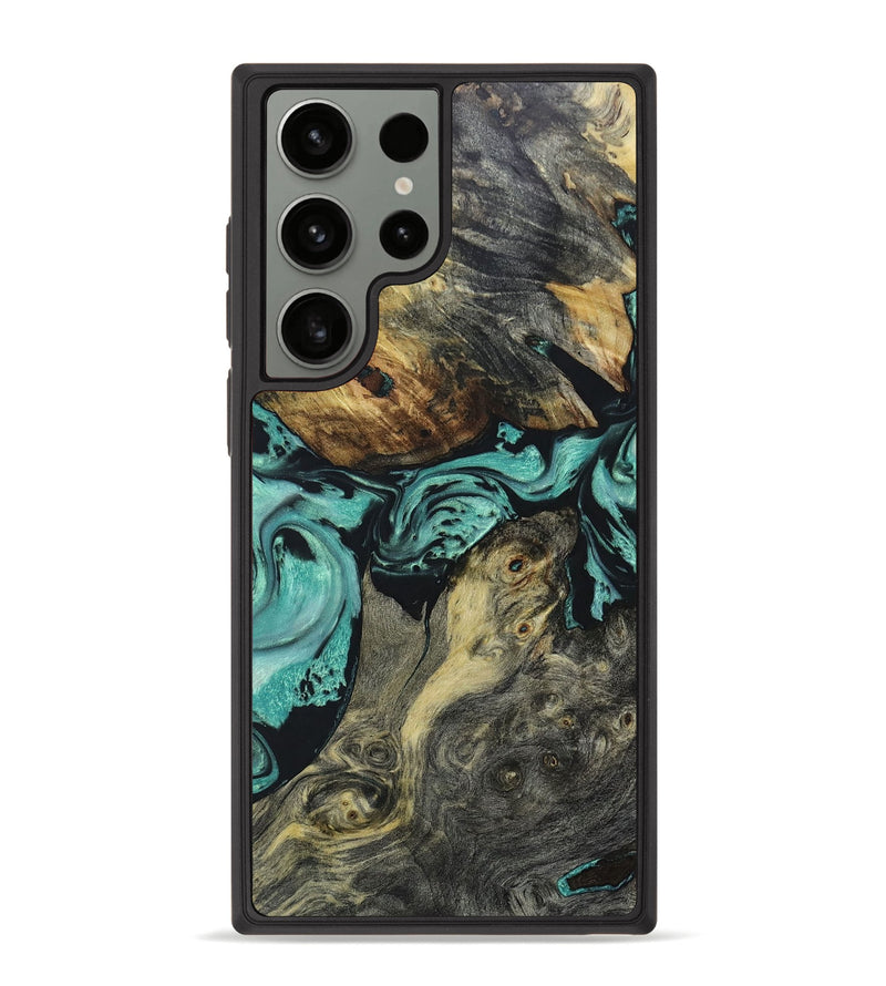 Galaxy S23 Ultra Wood+Resin Phone Case - Becky (Green, 668614)