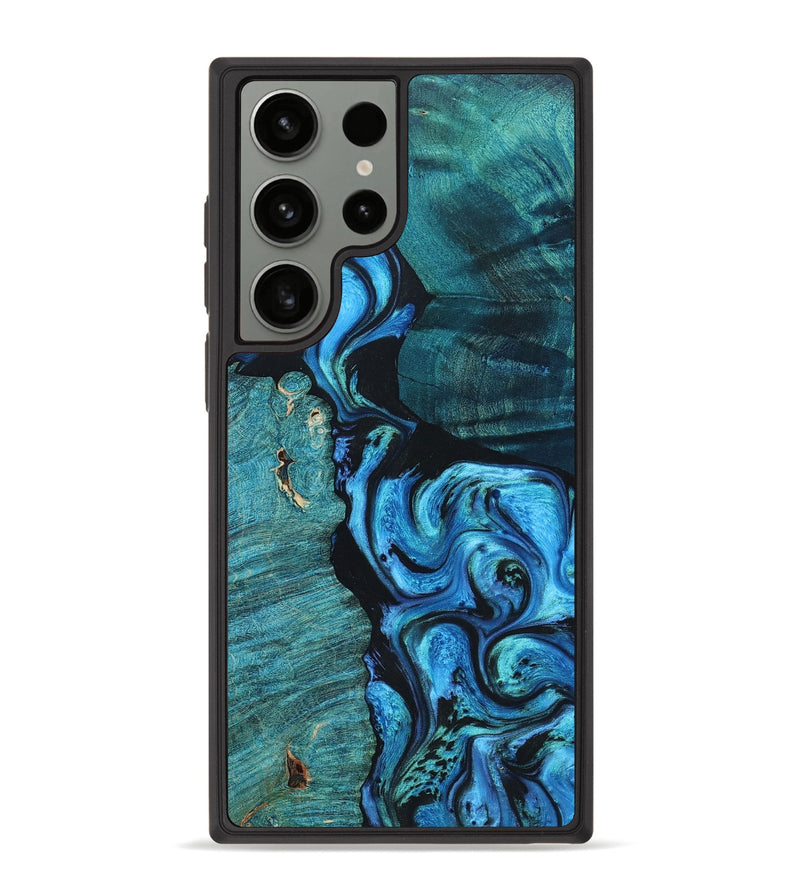 Galaxy S23 Ultra Wood+Resin Phone Case - Halle (Blue, 668646)