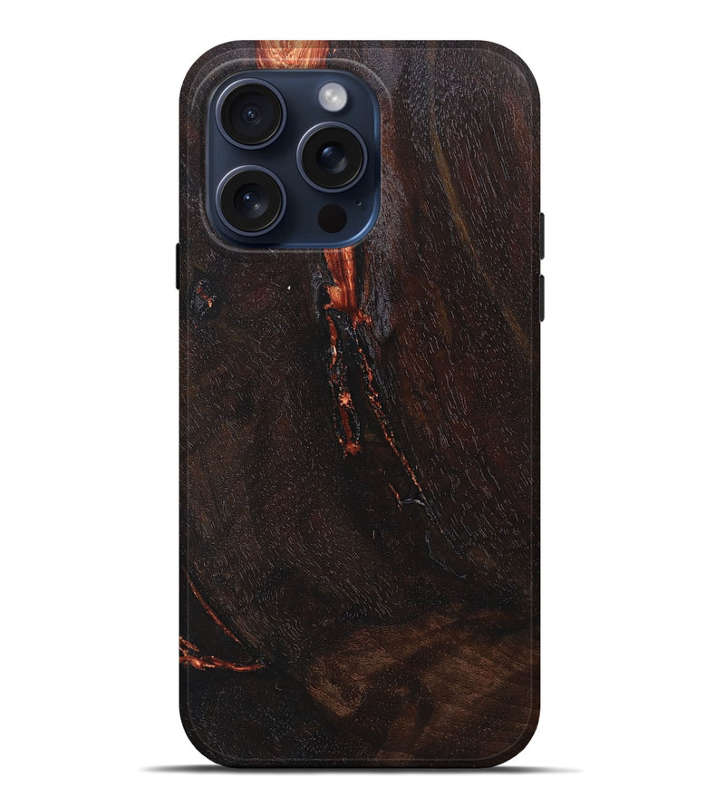 iPhone 15 Pro Max Wood+Resin Live Edge Phone Case - Reign (Wood Burl, 668692)