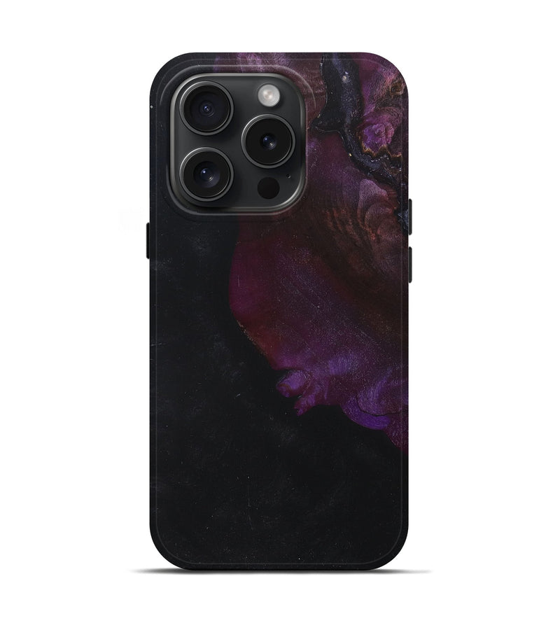 iPhone 15 Pro Wood+Resin Live Edge Phone Case - Kimberly (Pure Black, 668695)