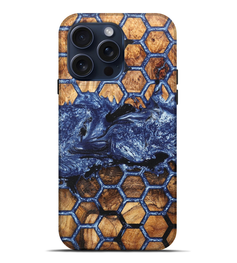 iPhone 15 Pro Max Wood+Resin Live Edge Phone Case - Arielle (Pattern, 668699)