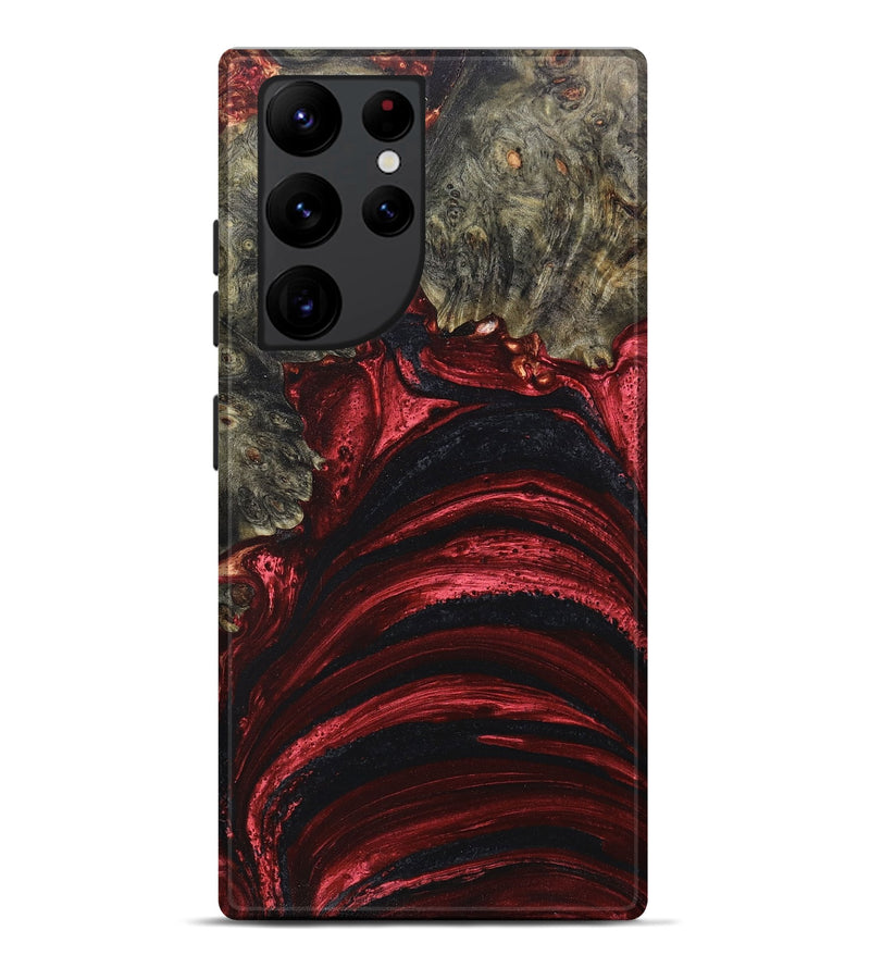 Galaxy S22 Ultra Wood+Resin Live Edge Phone Case - Haylee (Red, 668716)