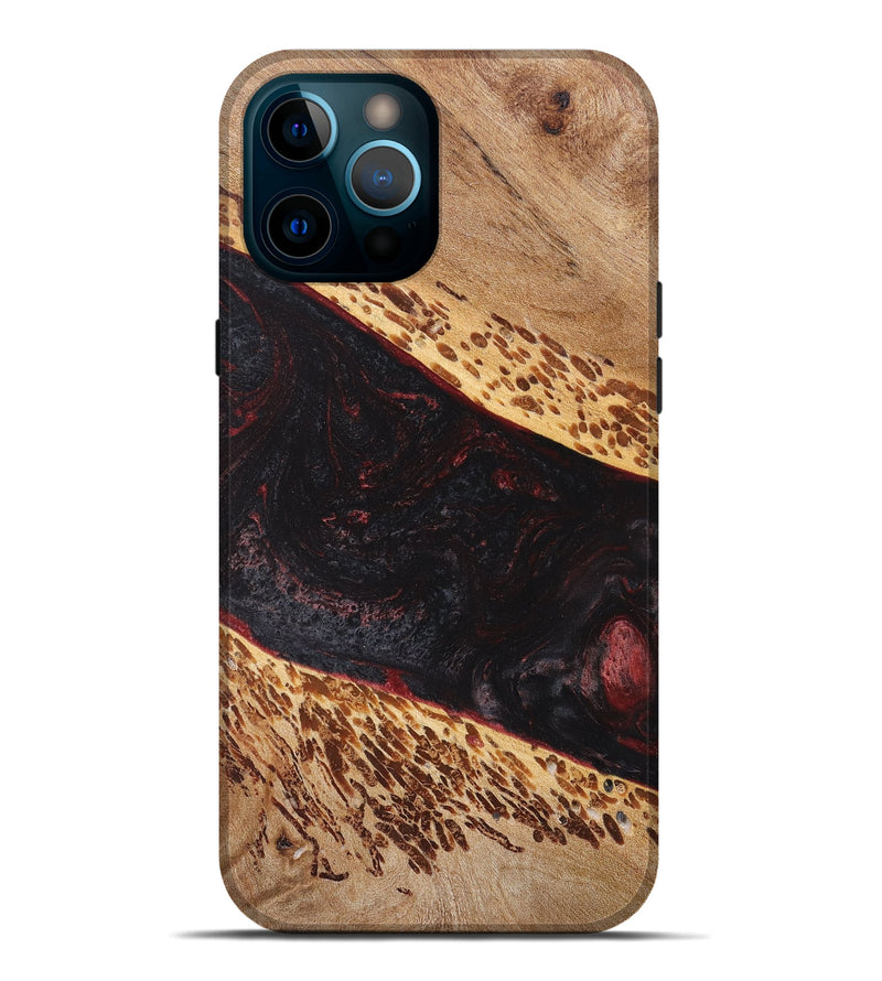 iPhone 12 Pro Max Wood+Resin Live Edge Phone Case - Kerry (Red, 668718)