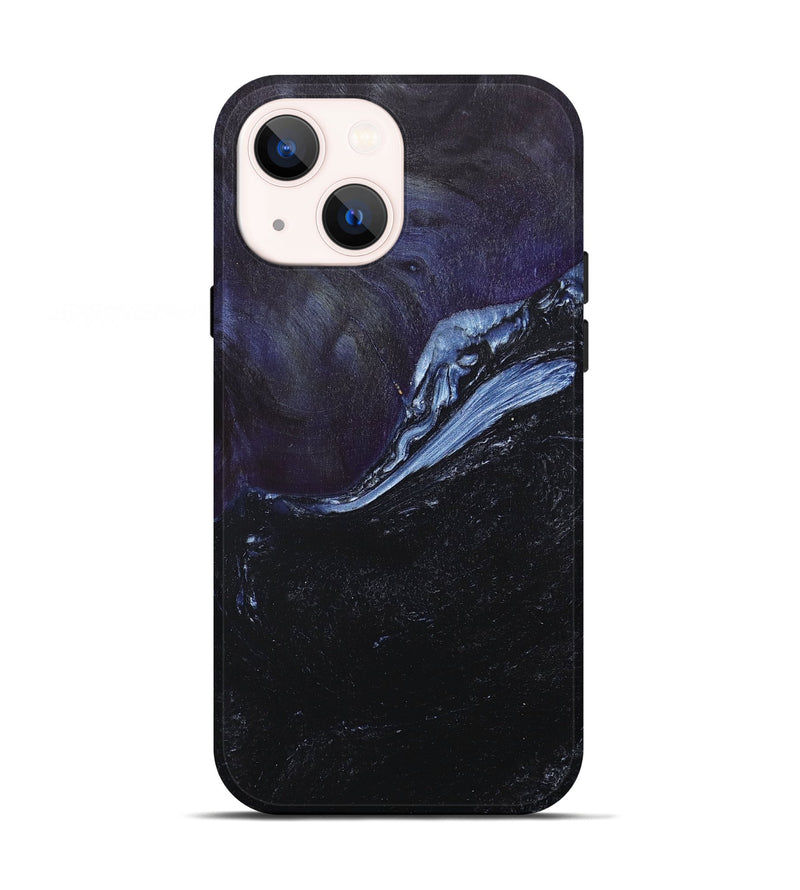 iPhone 13 Wood+Resin Live Edge Phone Case - Naomi (Blue, 668721)