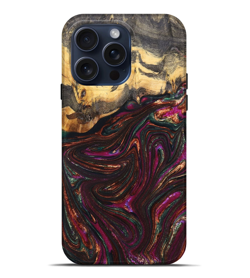 iPhone 15 Pro Max Wood+Resin Live Edge Phone Case - Toni (Purple, 668838)