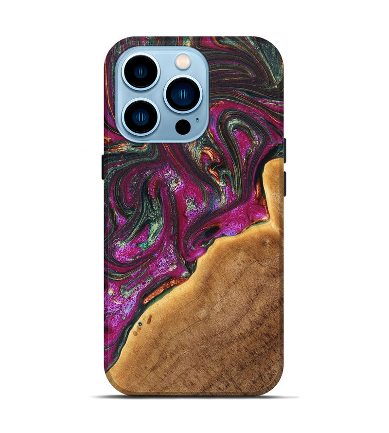 iPhone 14 Pro Wood+Resin Live Edge Phone Case - Royalty (Purple, 668839)