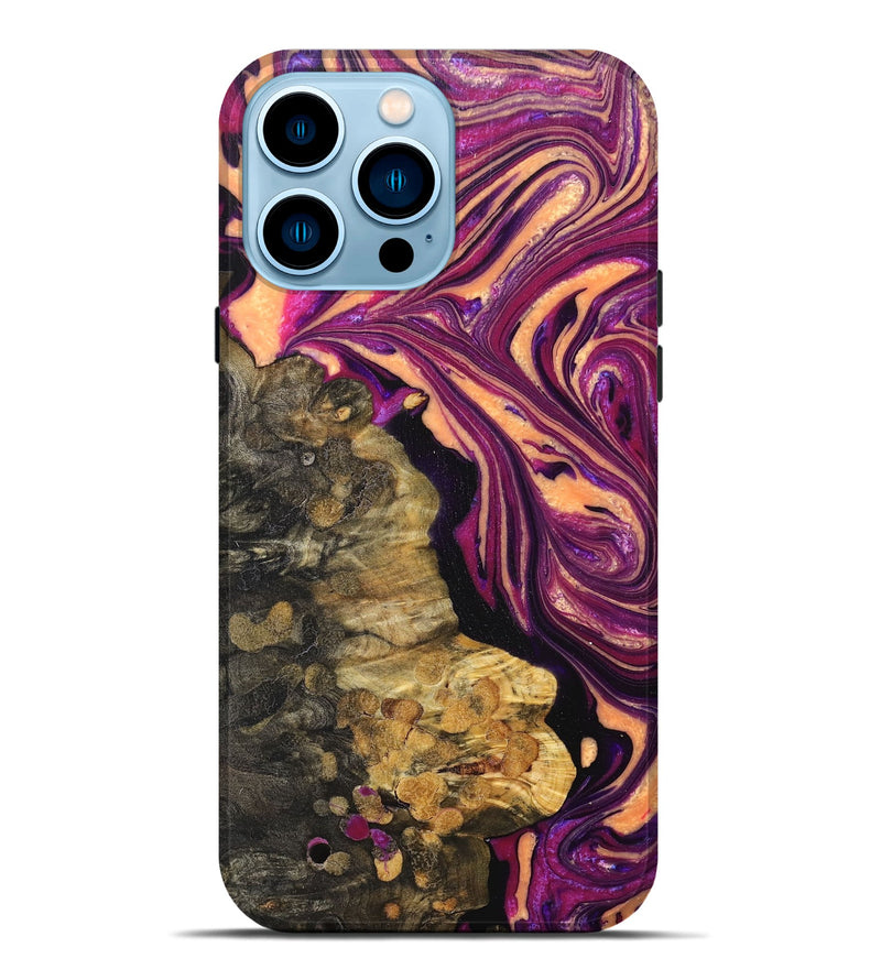 iPhone 14 Pro Max Wood+Resin Live Edge Phone Case - Grady (Purple, 668842)