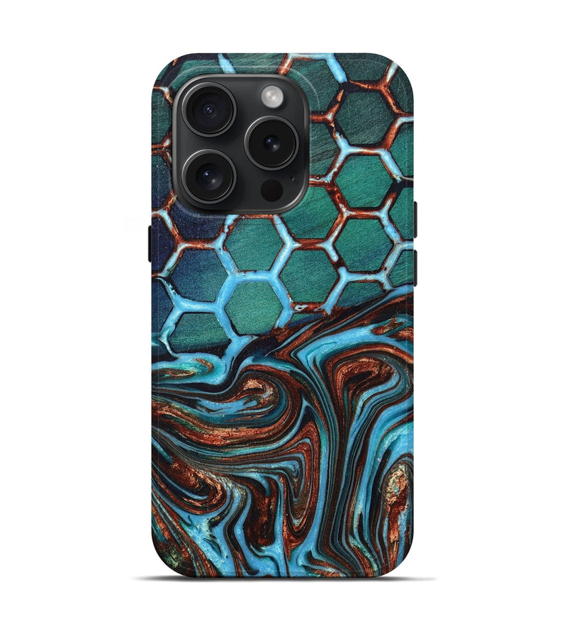 iPhone 15 Pro Wood+Resin Live Edge Phone Case - Helen (Pattern, 668854)