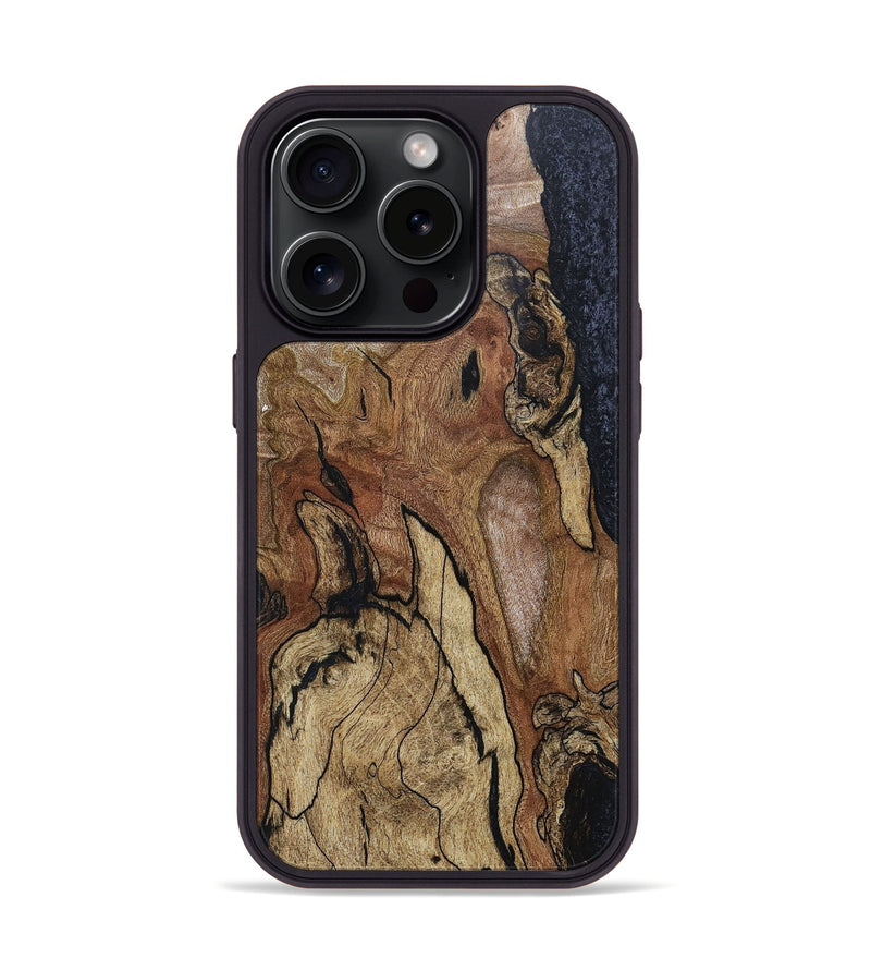 iPhone 15 Pro Wood+Resin Phone Case - Chance (Wood Burl, 668877)