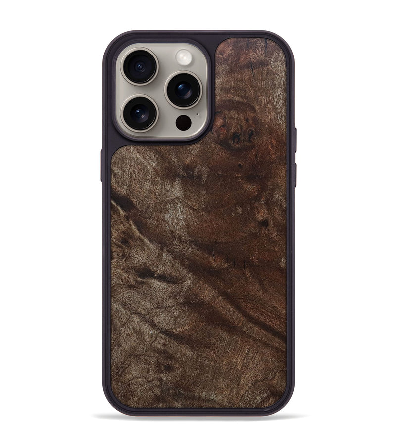 iPhone 15 Pro Max Wood+Resin Phone Case - Ian (Wood Burl, 668883)