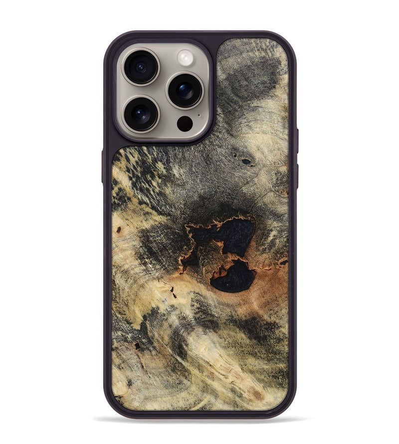 iPhone 15 Pro Max Wood+Resin Phone Case - Celeste (Wood Burl, 668895)