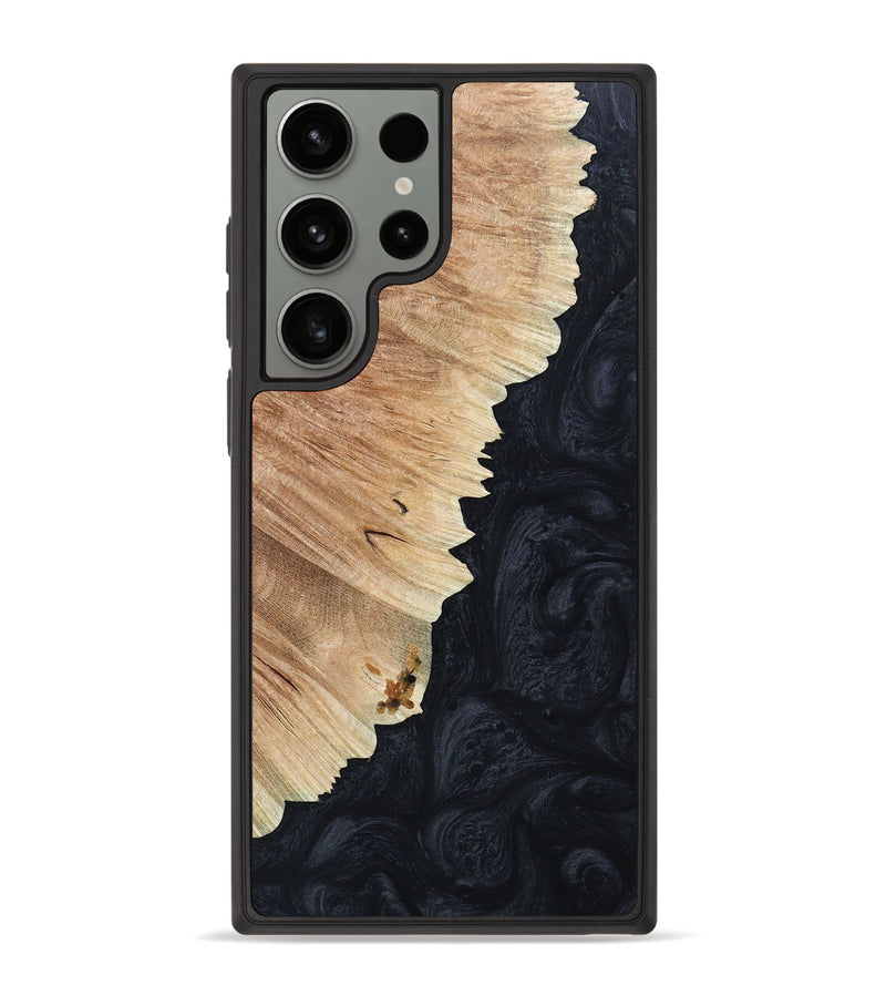 Galaxy S23 Ultra Wood+Resin Phone Case - Adrianna (Pure Black, 668926)