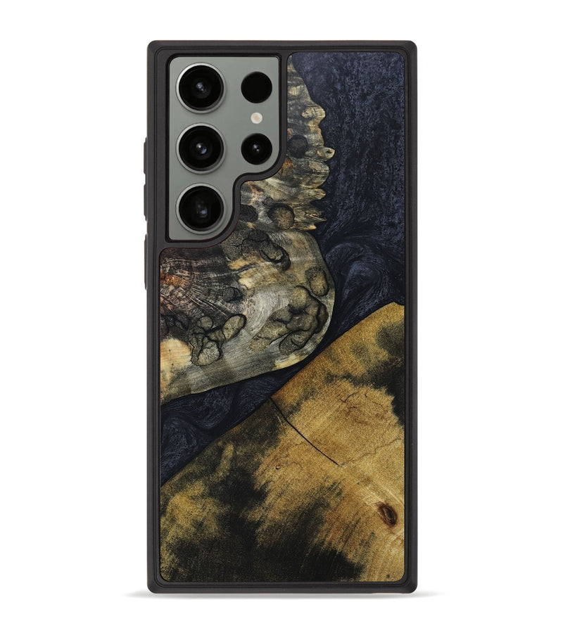 Galaxy S23 Ultra Wood+Resin Phone Case - Theresa (Pure Black, 668933)