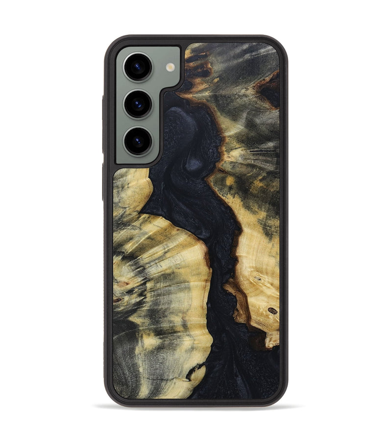 Galaxy S23 Plus Wood+Resin Phone Case - Aspen (Pure Black, 668936)