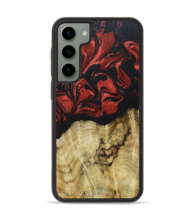 Galaxy S23 Plus Wood+Resin Phone Case - Leonard (Red, 668964)