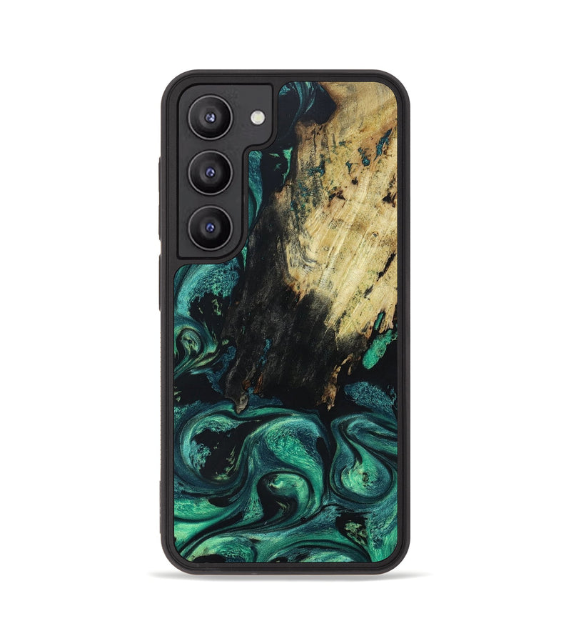 Galaxy S23 Wood+Resin Phone Case - Helen (Green, 669180)