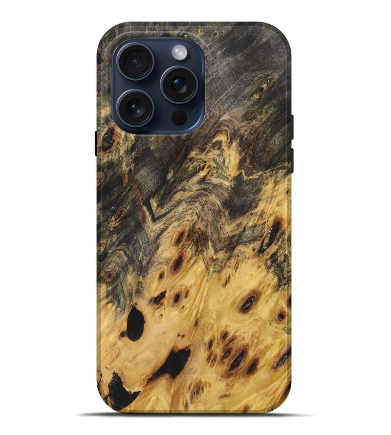 iPhone 15 Pro Max Wood+Resin Live Edge Phone Case - Miles (Wood Burl, 669258)