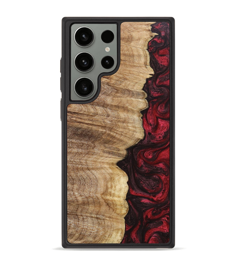 Galaxy S23 Ultra Wood+Resin Phone Case - Cade (Red, 669462)