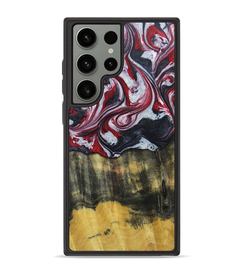 Galaxy S23 Ultra Wood+Resin Phone Case - Tori (Red, 669502)