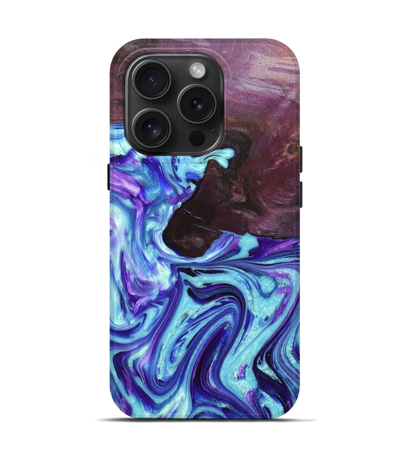 iPhone 15 Pro Wood+Resin Live Edge Phone Case - Arielle (Purple, 669538)