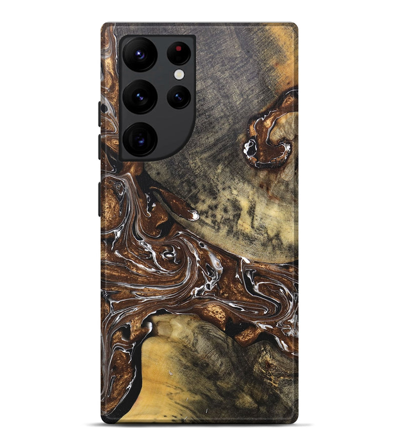 Galaxy S22 Ultra Wood+Resin Live Edge Phone Case - Daxton (Black & White, 669544)