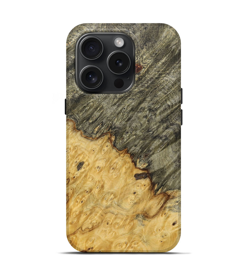 iPhone 15 Pro Wood+Resin Live Edge Phone Case - Marvin (Wood Burl, 669546)