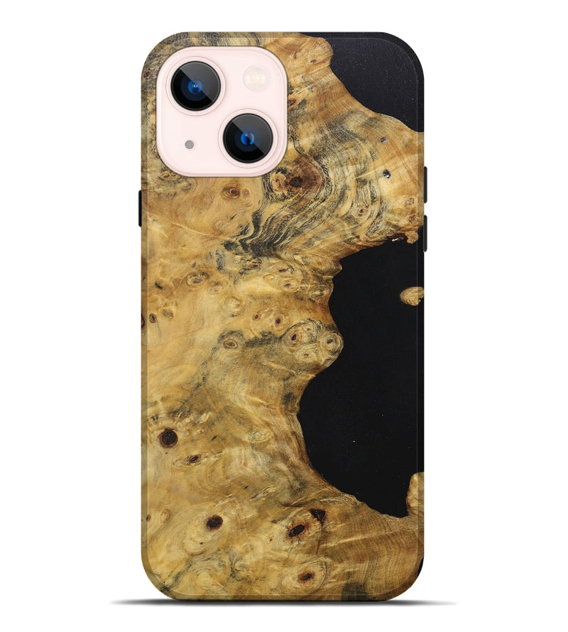 iPhone 14 Plus Wood+Resin Live Edge Phone Case - Trent (Pure Black, 669557)