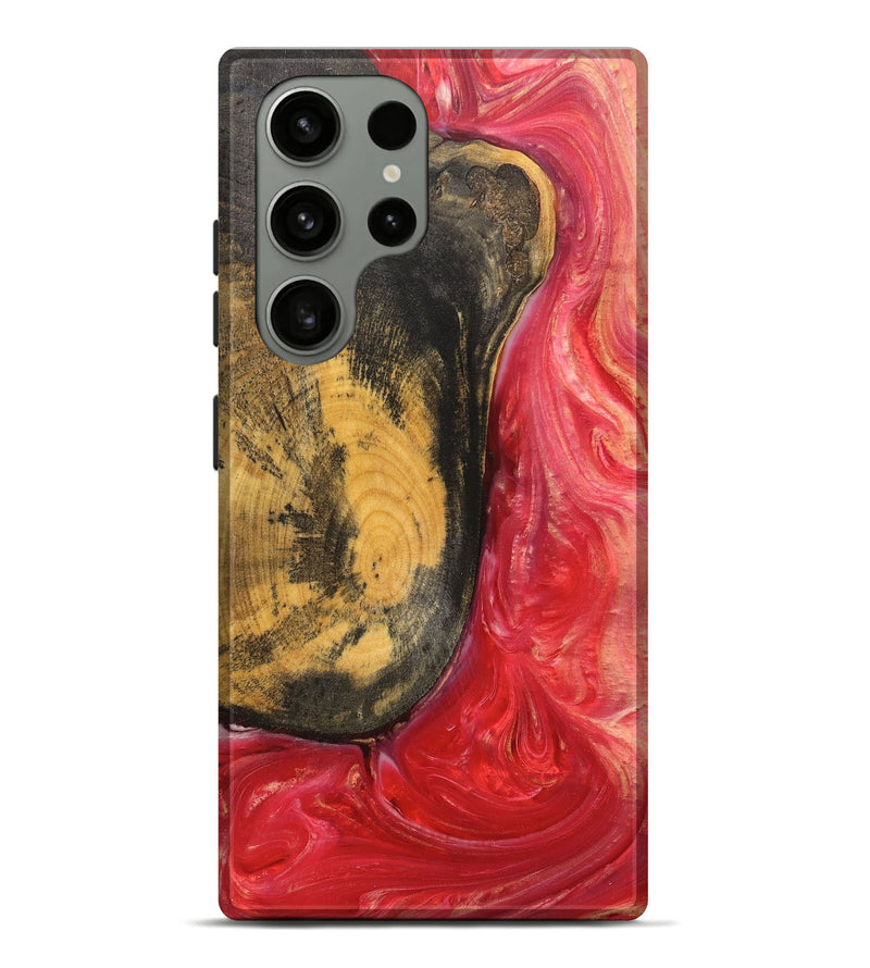 Galaxy S23 Ultra Wood+Resin Live Edge Phone Case - Jayden (Red, 669573)