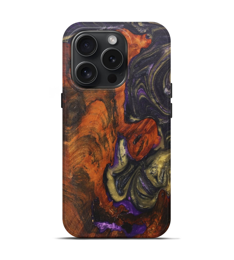 iPhone 15 Pro Wood+Resin Live Edge Phone Case - Essie (Purple, 669579)