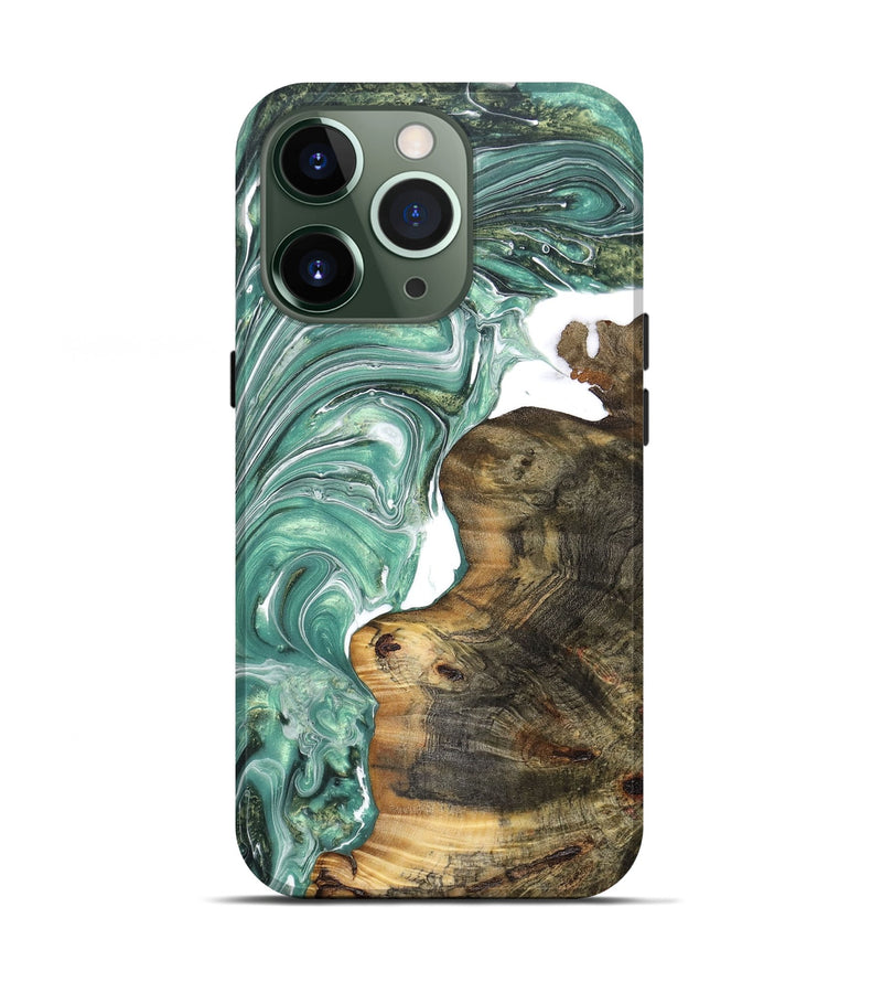 iPhone 13 Pro Wood+Resin Live Edge Phone Case - Toby (Blue, 669597)
