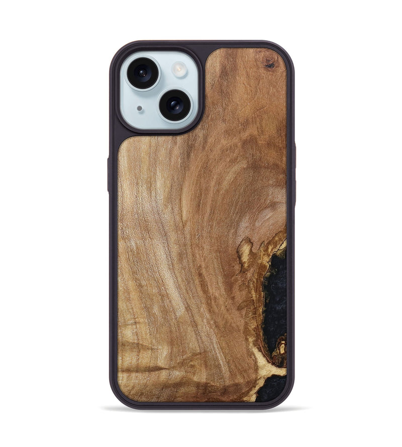 iPhone 15 Wood+Resin Phone Case - Wanda (Wood Burl, 669634)