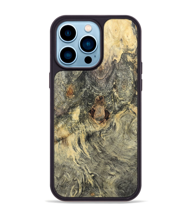 iPhone 14 Pro Max Wood+Resin Phone Case - Jocelyn (Wood Burl, 669641)