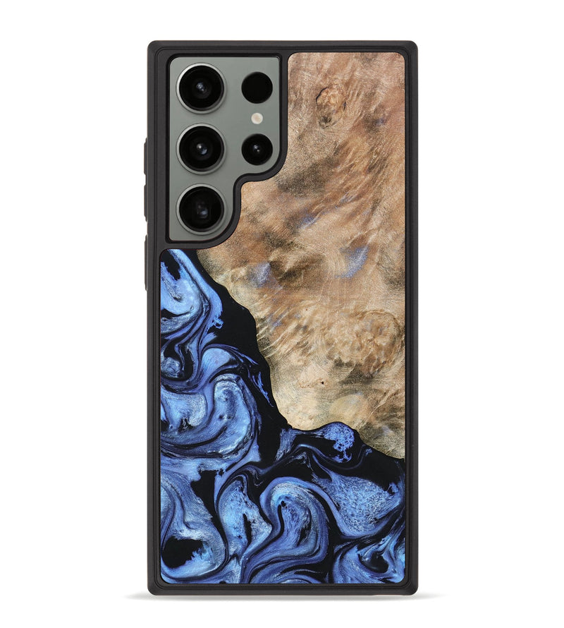 Galaxy S23 Ultra Wood+Resin Phone Case - Emmanuel (Blue, 669699)