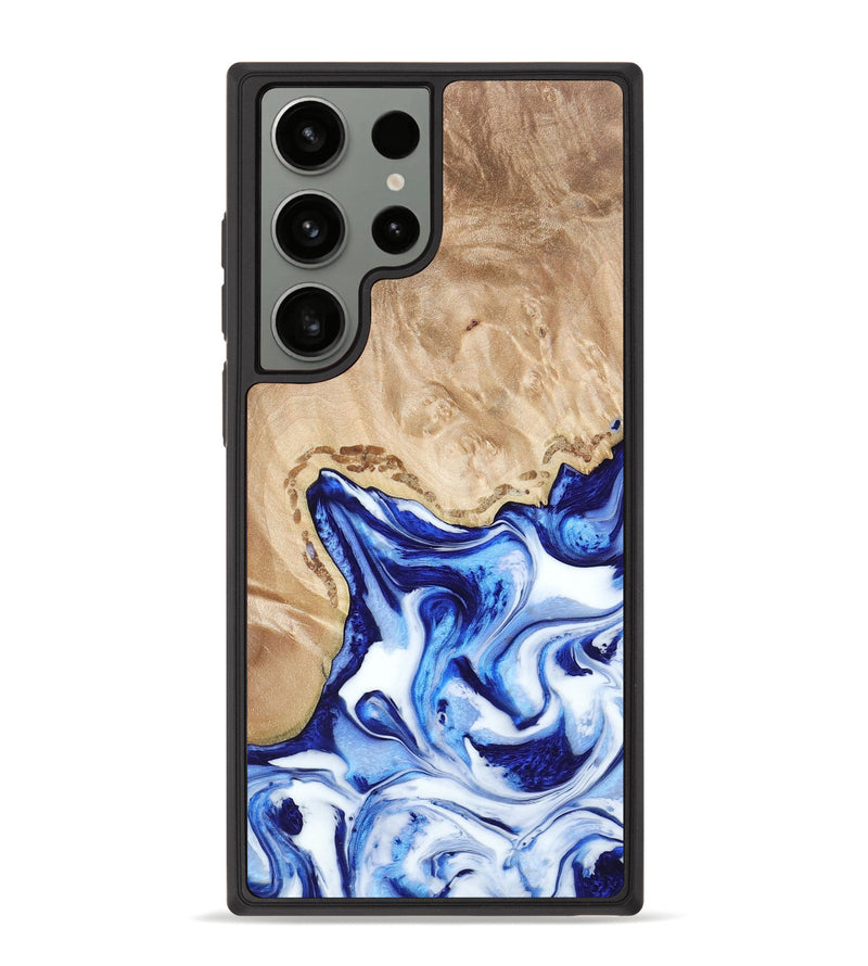 Galaxy S23 Ultra Wood+Resin Phone Case - Madisyn (Blue, 669719)