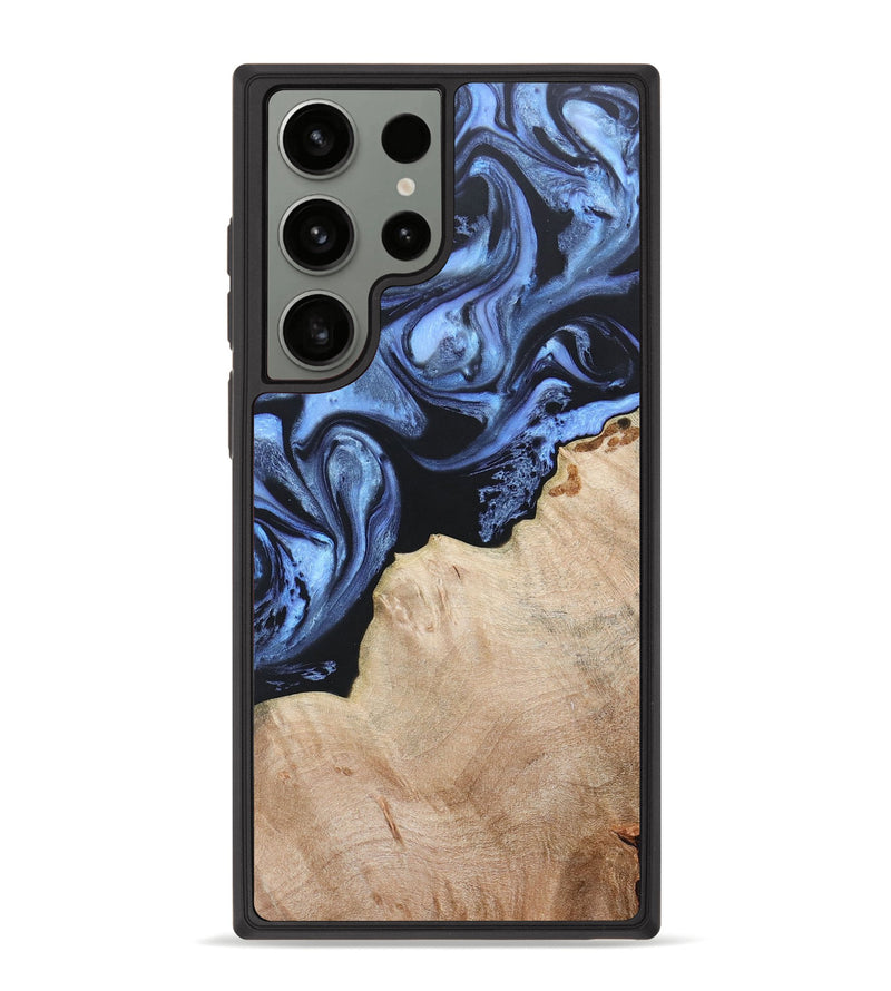 Galaxy S23 Ultra Wood+Resin Phone Case - Raiden (Blue, 669740)