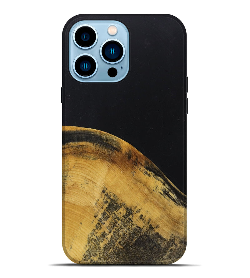 iPhone 14 Pro Max Wood+Resin Live Edge Phone Case - Melinda (Pure Black, 669759)