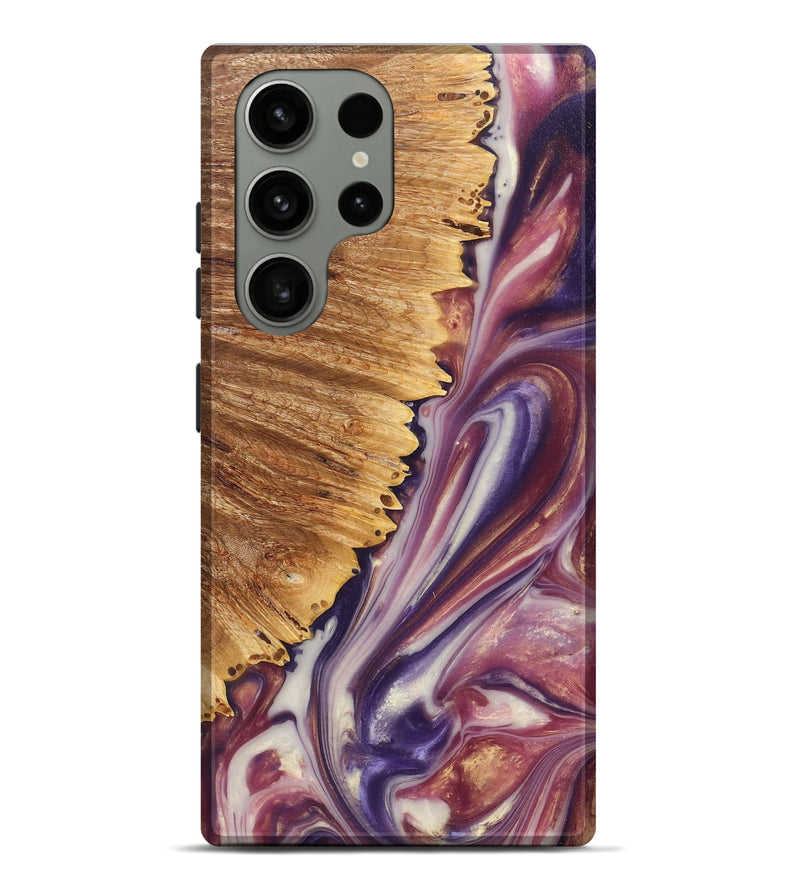 Galaxy S23 Ultra Wood+Resin Live Edge Phone Case - Sheri (Purple, 669762)
