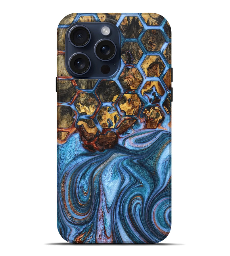 iPhone 15 Pro Max Wood+Resin Live Edge Phone Case - Francisco (Pattern, 669775)