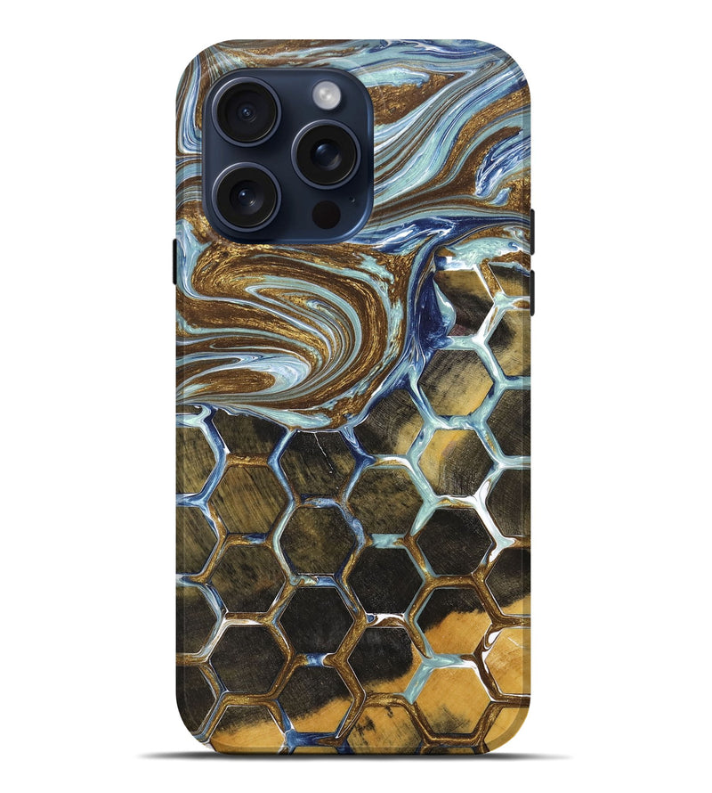 iPhone 15 Pro Max Wood+Resin Live Edge Phone Case - Grace (Pattern, 669778)