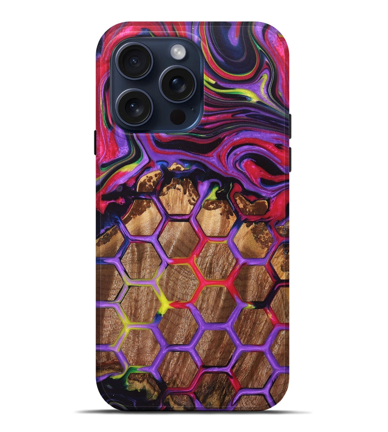 iPhone 15 Pro Max Wood+Resin Live Edge Phone Case - Brian (Pattern, 669779)