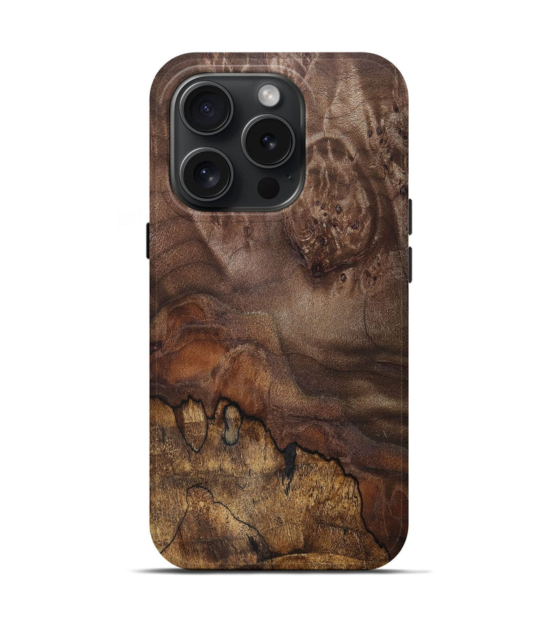 iPhone 15 Pro Wood+Resin Live Edge Phone Case - Clifton (Wood Burl, 669781)
